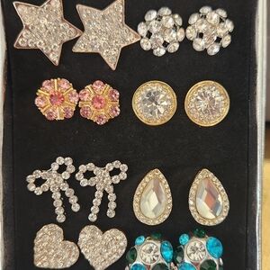 Elegant Crystal Stud Earrings Set